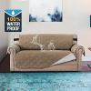 imageHVERSAILTEX 100 Waterproof Sofa Slipcover Washable Loveseat Cover for 2 Cushion Cover NonSlip Furniture Protector with Puppy Paw Silicone Backing Couch Cover for Pets Dogs Loveseat BlackBrown