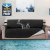 imageHVERSAILTEX 100 Waterproof Sofa Slipcover Washable Loveseat Cover for 2 Cushion Cover NonSlip Furniture Protector with Puppy Paw Silicone Backing Couch Cover for Pets Dogs Loveseat BlackBlack