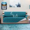 imageHVERSAILTEX 100 Waterproof Sofa Slipcover Washable Loveseat Cover for 2 Cushion Cover NonSlip Furniture Protector with Puppy Paw Silicone Backing Couch Cover for Pets Dogs Loveseat BlackDark Teal