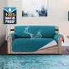 imageHVERSAILTEX 100 Waterproof Sofa Slipcover Washable Loveseat Cover for 2 Cushion Cover NonSlip Furniture Protector with Puppy Paw Silicone Backing Couch Cover for Pets Dogs Loveseat BlackDark Teal