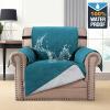 imageHVERSAILTEX 100 Waterproof Sofa Slipcover Washable Loveseat Cover for 2 Cushion Cover NonSlip Furniture Protector with Puppy Paw Silicone Backing Couch Cover for Pets Dogs Loveseat BlackDark Teal