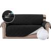 imageHVERSAILTEX 100 Waterproof Sofa Slipcover Washable Loveseat Cover for 2 Cushion Cover NonSlip Furniture Protector with Puppy Paw Silicone Backing Couch Cover for Pets Dogs Loveseat BlackBlack