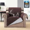 imageHVERSAILTEX 100 Waterproof Sofa Slipcover Washable Loveseat Cover for 2 Cushion Cover NonSlip Furniture Protector with Puppy Paw Silicone Backing Couch Cover for Pets Dogs Loveseat BlackBrown