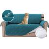 imageHVERSAILTEX 100 Waterproof Sofa Slipcover Washable Loveseat Cover for 2 Cushion Cover NonSlip Furniture Protector with Puppy Paw Silicone Backing Couch Cover for Pets Dogs Loveseat BlackDark Teal