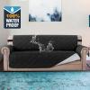 imageHVERSAILTEX 100 Waterproof Sofa Slipcover Washable Loveseat Cover for 2 Cushion Cover NonSlip Furniture Protector with Puppy Paw Silicone Backing Couch Cover for Pets Dogs Loveseat BlackBlack