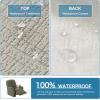 imageHVERSAILTEX 100 Waterproof Stretch Recliner Cover Electric Power Lift Recliner Chair Cover for Elderly People with Side Pocket Soft Thick Jacquard Medium Stone BluePale Oak