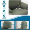 imageHVERSAILTEX 100 Waterproof Stretch Recliner Cover Electric Power Lift Recliner Chair Cover for Elderly People with Side Pocket Soft Thick Jacquard Medium Stone BlueSea Grass