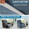 imageHVERSAILTEX 100 Waterproof Stretch Recliner Cover Electric Power Lift Recliner Chair Cover for Elderly People with Side Pocket Soft Thick Jacquard Medium Stone BlueStone Blue