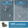 imageHVERSAILTEX 100 Waterproof Stretch Recliner Cover Electric Power Lift Recliner Chair Cover for Elderly People with Side Pocket Soft Thick Jacquard Medium Stone BlueStone Blue