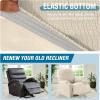 imageHVERSAILTEX 100 Waterproof Stretch Recliner Cover Electric Power Lift Recliner Chair Cover for Elderly People with Side Pocket Soft Thick Jacquard Medium Stone BlueIvory