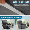 imageHVERSAILTEX 100 Waterproof Stretch Recliner Cover Electric Power Lift Recliner Chair Cover for Elderly People with Side Pocket Soft Thick Jacquard Medium Stone BlueGrey