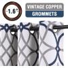 imageHVERSAILTEX Blackout Curtains Printed Design 84 Inch Length 2 Panels Set Thermal Insulated Curtains for Bedroom Living Room Geometric Modern Grommet Window Drapes  Taupe and BrownDark Denim  Gray