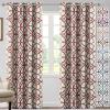 imageHVERSAILTEX Blackout Curtains Printed Design 84 Inch Length 2 Panels Set Thermal Insulated Curtains for Bedroom Living Room Geometric Modern Grommet Window Drapes  Taupe and BrownRed  Taupe