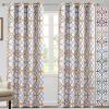 imageHVERSAILTEX Blackout Curtains Printed Design 84 Inch Length 2 Panels Set Thermal Insulated Curtains for Bedroom Living Room Geometric Modern Grommet Window Drapes  Taupe and BrownMustard  Gray
