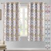 imageHVERSAILTEX Blackout Curtains Printed Design 84 Inch Length 2 Panels Set Thermal Insulated Curtains for Bedroom Living Room Geometric Modern Grommet Window Drapes  Taupe and BrownMustard  Gray
