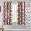 imageHVERSAILTEX Blackout Curtains Printed Design 84 Inch Length 2 Panels Set Thermal Insulated Curtains for Bedroom Living Room Geometric Modern Grommet Window Drapes  Taupe and BrownRed  Taupe