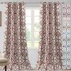 imageHVERSAILTEX Blackout Curtains Printed Design 84 Inch Length 2 Panels Set Thermal Insulated Curtains for Bedroom Living Room Geometric Modern Grommet Window Drapes  Taupe and BrownRed  Taupe