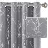 imageHVERSAILTEX Blackout Curtains for Bedroom Foil Print Twig Tree Branch Thermal Insulated Grommet Curtain Drapes Light Blocking Thick Soft Window Curtains for Living 52 x 84 Inch 2 Panels SageGrey
