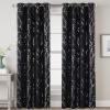 imageHVERSAILTEX Blackout Curtains for Bedroom Foil Print Twig Tree Branch Thermal Insulated Grommet Curtain Drapes Light Blocking Thick Soft Window Curtains for Living 52 x 84 Inch 2 Panels SageJet Black