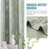 imageHVERSAILTEX Blackout Curtains for Bedroom Foil Print Twig Tree Branch Thermal Insulated Grommet Curtain Drapes Light Blocking Thick Soft Window Curtains for Living 52 x 84 Inch 2 Panels SageSage