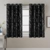 imageHVERSAILTEX Blackout Curtains for Bedroom Foil Print Twig Tree Branch Thermal Insulated Grommet Curtain Drapes Light Blocking Thick Soft Window Curtains for Living 52 x 84 Inch 2 Panels SageJet Black