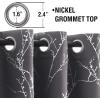 imageHVERSAILTEX Blackout Curtains for Bedroom Foil Print Twig Tree Branch Thermal Insulated Grommet Curtain Drapes Light Blocking Thick Soft Window Curtains for Living 52 x 84 Inch 2 Panels SageCharcoal Gray
