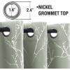 imageHVERSAILTEX Blackout Curtains for Bedroom Foil Print Twig Tree Branch Thermal Insulated Grommet Curtain Drapes Light Blocking Thick Soft Window Curtains for Living 52 x 84 Inch 2 Panels SageSage