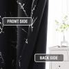 imageHVERSAILTEX Blackout Curtains for Bedroom Foil Print Twig Tree Branch Thermal Insulated Grommet Curtain Drapes Light Blocking Thick Soft Window Curtains for Living 52 x 84 Inch 2 Panels SageJet Black