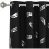 imageHVERSAILTEX Blackout Curtains for Bedroom Foil Print Twig Tree Branch Thermal Insulated Grommet Curtain Drapes Light Blocking Thick Soft Window Curtains for Living 52 x 84 Inch 2 Panels SageFoil Feather in Black