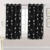 imageHVERSAILTEX Blackout Curtains for Bedroom Foil Print Twig Tree Branch Thermal Insulated Grommet Curtain Drapes Light Blocking Thick Soft Window Curtains for Living 52 x 84 Inch 2 Panels SageFoil Feather in Black