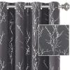 imageHVERSAILTEX Blackout Curtains for Bedroom Foil Print Twig Tree Branch Thermal Insulated Grommet Curtain Drapes Light Blocking Thick Soft Window Curtains for Living 52 x 84 Inch 2 Panels SageCharcoal Gray