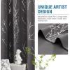 imageHVERSAILTEX Blackout Curtains for Bedroom Foil Print Twig Tree Branch Thermal Insulated Grommet Curtain Drapes Light Blocking Thick Soft Window Curtains for Living 52 x 84 Inch 2 Panels SageCharcoal Gray