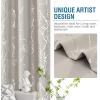 imageHVERSAILTEX Blackout Curtains for Bedroom Foil Print Twig Tree Branch Thermal Insulated Grommet Curtain Drapes Light Blocking Thick Soft Window Curtains for Living 52 x 84 Inch 2 Panels SageStone