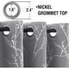 imageHVERSAILTEX Blackout Curtains for Bedroom Foil Print Twig Tree Branch Thermal Insulated Grommet Curtain Drapes Light Blocking Thick Soft Window Curtains for Living 52 x 84 Inch 2 Panels SageGrey