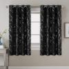 imageHVERSAILTEX Blackout Curtains for Bedroom Foil Print Twig Tree Branch Thermal Insulated Grommet Curtain Drapes Light Blocking Thick Soft Window Curtains for Living 52 x 84 Inch 2 Panels SageJet Black
