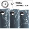 imageHVERSAILTEX Blackout Curtains for Bedroom Foil Print Twig Tree Branch Thermal Insulated Grommet Curtain Drapes Light Blocking Thick Soft Window Curtains for Living 52 x 84 Inch 2 Panels SageStone Blue