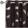 imageHVERSAILTEX Blackout Curtains for Bedroom Foil Print Twig Tree Branch Thermal Insulated Grommet Curtain Drapes Light Blocking Thick Soft Window Curtains for Living 52 x 84 Inch 2 Panels SageFoil Feather in Brown