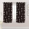 imageHVERSAILTEX Blackout Curtains for Bedroom Foil Print Twig Tree Branch Thermal Insulated Grommet Curtain Drapes Light Blocking Thick Soft Window Curtains for Living 52 x 84 Inch 2 Panels SageFoil Feather in Brown