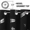 imageHVERSAILTEX Blackout Curtains for Bedroom Foil Print Twig Tree Branch Thermal Insulated Grommet Curtain Drapes Light Blocking Thick Soft Window Curtains for Living 52 x 84 Inch 2 Panels SageFoil Feather in Black