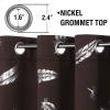 imageHVERSAILTEX Blackout Curtains for Bedroom Foil Print Twig Tree Branch Thermal Insulated Grommet Curtain Drapes Light Blocking Thick Soft Window Curtains for Living 52 x 84 Inch 2 Panels SageFoil Feather in Brown