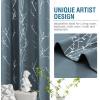 imageHVERSAILTEX Blackout Curtains for Bedroom Foil Print Twig Tree Branch Thermal Insulated Grommet Curtain Drapes Light Blocking Thick Soft Window Curtains for Living 52 x 84 Inch 2 Panels SageStone Blue