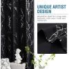 imageHVERSAILTEX Blackout Curtains for Bedroom Foil Print Twig Tree Branch Thermal Insulated Grommet Curtain Drapes Light Blocking Thick Soft Window Curtains for Living 52 x 84 Inch 2 Panels SageJet Black
