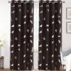 imageHVERSAILTEX Blackout Curtains for Bedroom Foil Print Twig Tree Branch Thermal Insulated Grommet Curtain Drapes Light Blocking Thick Soft Window Curtains for Living 52 x 84 Inch 2 Panels SageFoil Feather in Brown