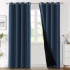imageHVERSAILTEX Blackout Curtains for Windows Super HeavyDuty Lined Darkness Drapes for Bedroom Privacy Assured Window Treatment for Patio Pack of 2 52 x 108 inch White Front with White LinerNavy Blue