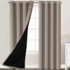 imageHVERSAILTEX Blackout Curtains for Windows Super HeavyDuty Lined Darkness Drapes for Bedroom Privacy Assured Window Treatment for Patio Pack of 2 52 x 108 inch White Front with White LinerKhaki