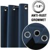 imageHVERSAILTEX Blackout Curtains for Windows Super HeavyDuty Lined Darkness Drapes for Bedroom Privacy Assured Window Treatment for Patio Pack of 2 52 x 108 inch White Front with White LinerNavy Blue