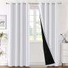imageHVERSAILTEX Blackout Curtains for Windows Super HeavyDuty Lined Darkness Drapes for Bedroom Privacy Assured Window Treatment for Patio Pack of 2 52 x 108 inch White Front with White LinerPearl White