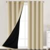 imageHVERSAILTEX Blackout Curtains for Windows Super HeavyDuty Lined Darkness Drapes for Bedroom Privacy Assured Window Treatment for Patio Pack of 2 52 x 108 inch White Front with White LinerWheat