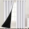 imageHVERSAILTEX Blackout Curtains for Windows Super HeavyDuty Lined Darkness Drapes for Bedroom Privacy Assured Window Treatment for Patio Pack of 2 52 x 108 inch White Front with White LinerWhiteGreish White