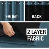 imageHVERSAILTEX Blackout Curtains for Windows Super HeavyDuty Lined Darkness Drapes for Bedroom Privacy Assured Window Treatment for Patio Pack of 2 52 x 108 inch White Front with White LinerMallard Blue
